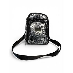 JuJuBe Mini Helix Black & White Onyx Sketch Geometric Crossbody Everyday Bag
